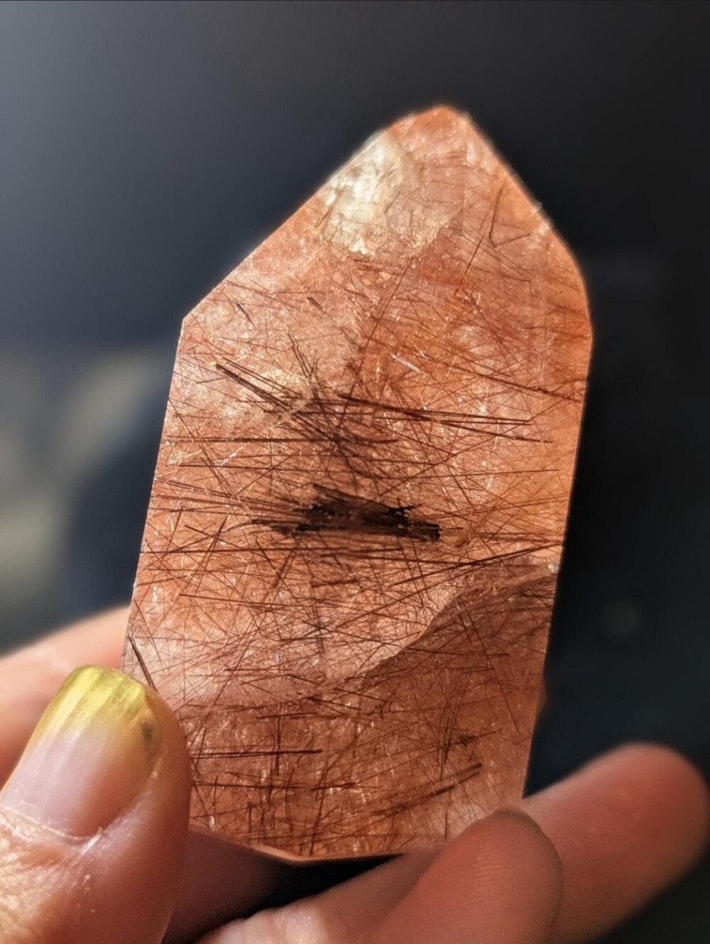 Gem Quality Polished Rutilated Rose Quartz Point